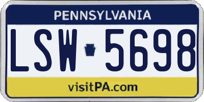 PA license plate LSW5698