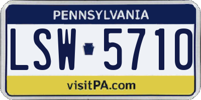 PA license plate LSW5710