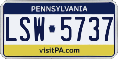 PA license plate LSW5737