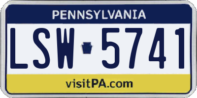 PA license plate LSW5741
