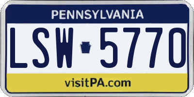 PA license plate LSW5770