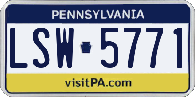 PA license plate LSW5771
