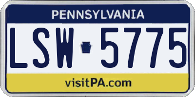 PA license plate LSW5775
