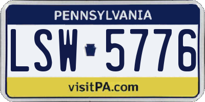 PA license plate LSW5776