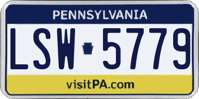 PA license plate LSW5779
