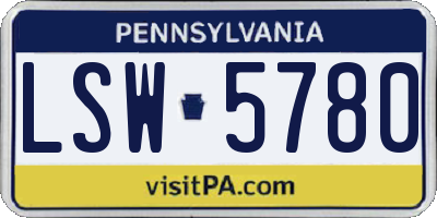 PA license plate LSW5780