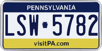 PA license plate LSW5782