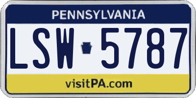 PA license plate LSW5787