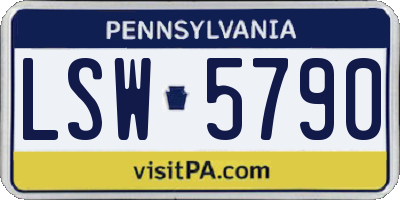 PA license plate LSW5790