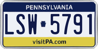 PA license plate LSW5791