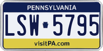 PA license plate LSW5795