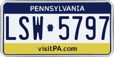 PA license plate LSW5797