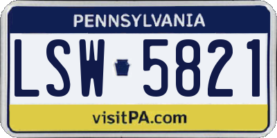 PA license plate LSW5821