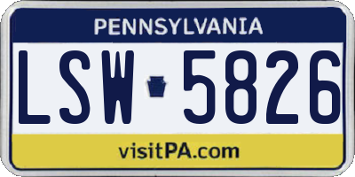 PA license plate LSW5826