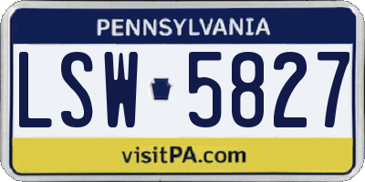 PA license plate LSW5827