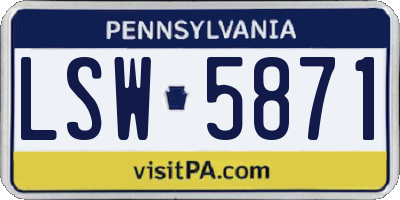 PA license plate LSW5871