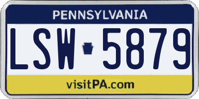 PA license plate LSW5879