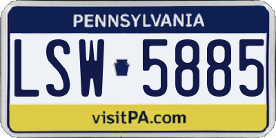 PA license plate LSW5885