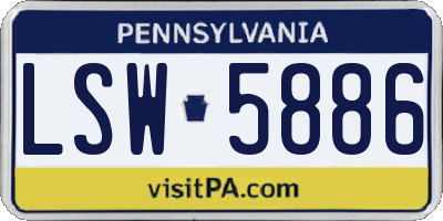 PA license plate LSW5886