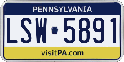 PA license plate LSW5891
