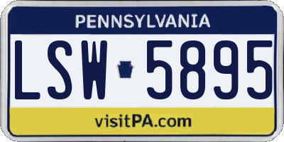 PA license plate LSW5895