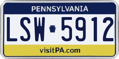 PA license plate LSW5912