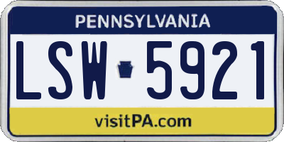 PA license plate LSW5921