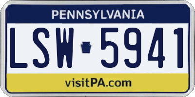 PA license plate LSW5941