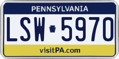 PA license plate LSW5970