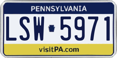 PA license plate LSW5971