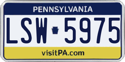 PA license plate LSW5975