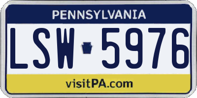 PA license plate LSW5976