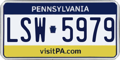 PA license plate LSW5979