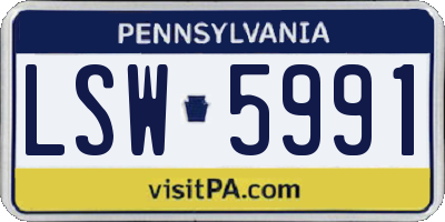 PA license plate LSW5991