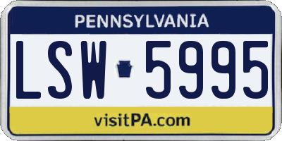 PA license plate LSW5995