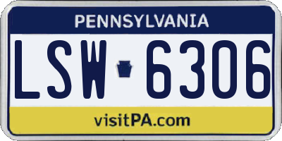 PA license plate LSW6306