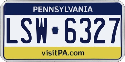 PA license plate LSW6327