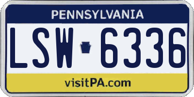PA license plate LSW6336