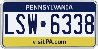PA license plate LSW6338