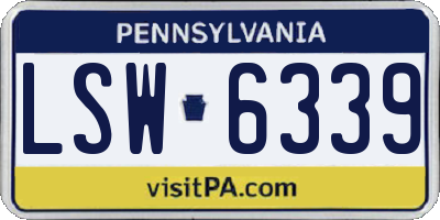 PA license plate LSW6339