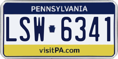 PA license plate LSW6341