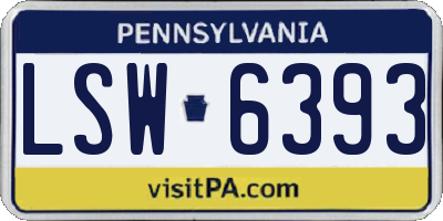 PA license plate LSW6393