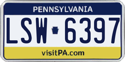 PA license plate LSW6397
