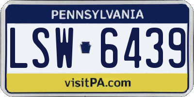 PA license plate LSW6439