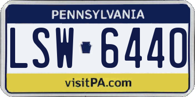 PA license plate LSW6440