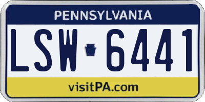 PA license plate LSW6441