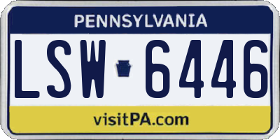 PA license plate LSW6446