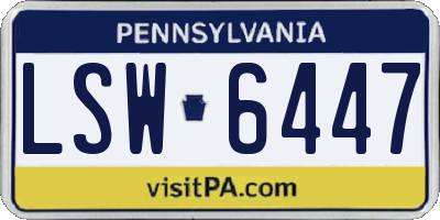 PA license plate LSW6447