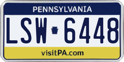 PA license plate LSW6448