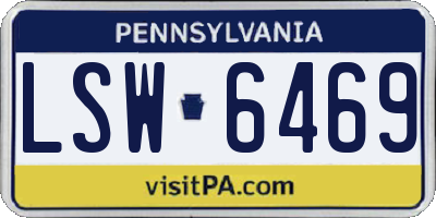 PA license plate LSW6469